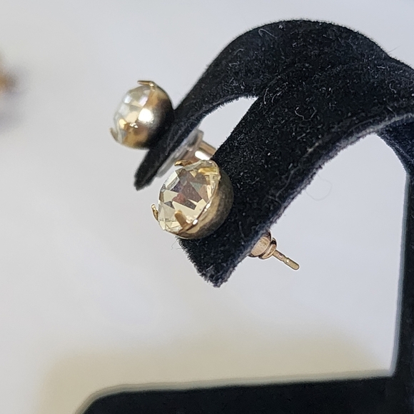 Tri Color Twist Mesh Necklace with Greek Key CZ Pendant and Earrings Set New - Picture 3 of 9